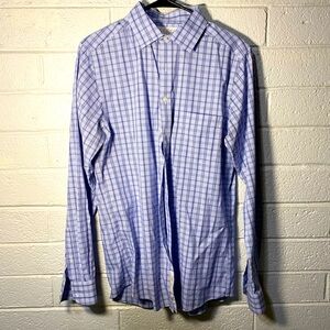 NEW Gold Label Roundtree & Yorke Men’s 15 1/2 Plaid Shirt Slim Stretch Non Iron